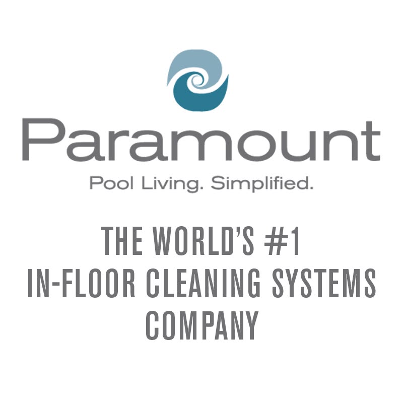 Paramount Pool Living logo featuring tagline about simplified pool living solutions